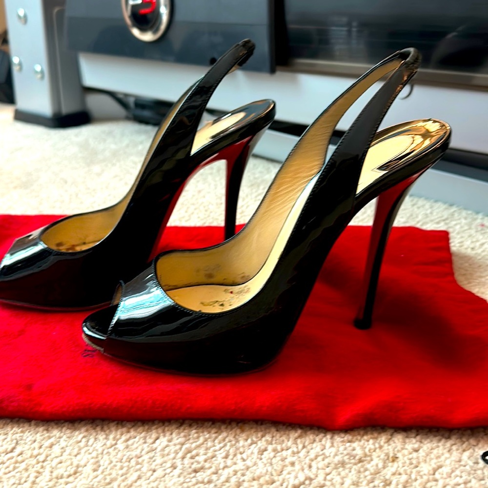 Christian Louboutin peep toe sandals, 38 1/2